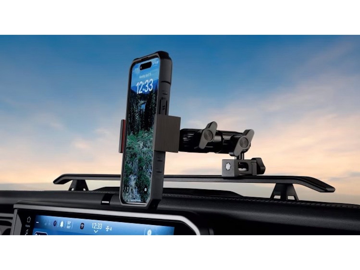 Mopar Phone And Camera Holder For Mounting Accessories To Dashboard Rail
