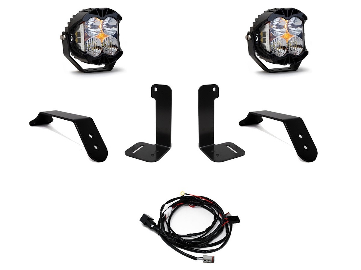 Mopar Bumper Mounted LP4 Pro 4-Inch Off Road LED Light Pods Kit Of Two With Clear Lens / White Light / Amber DRL / For OE Plastic Bumper