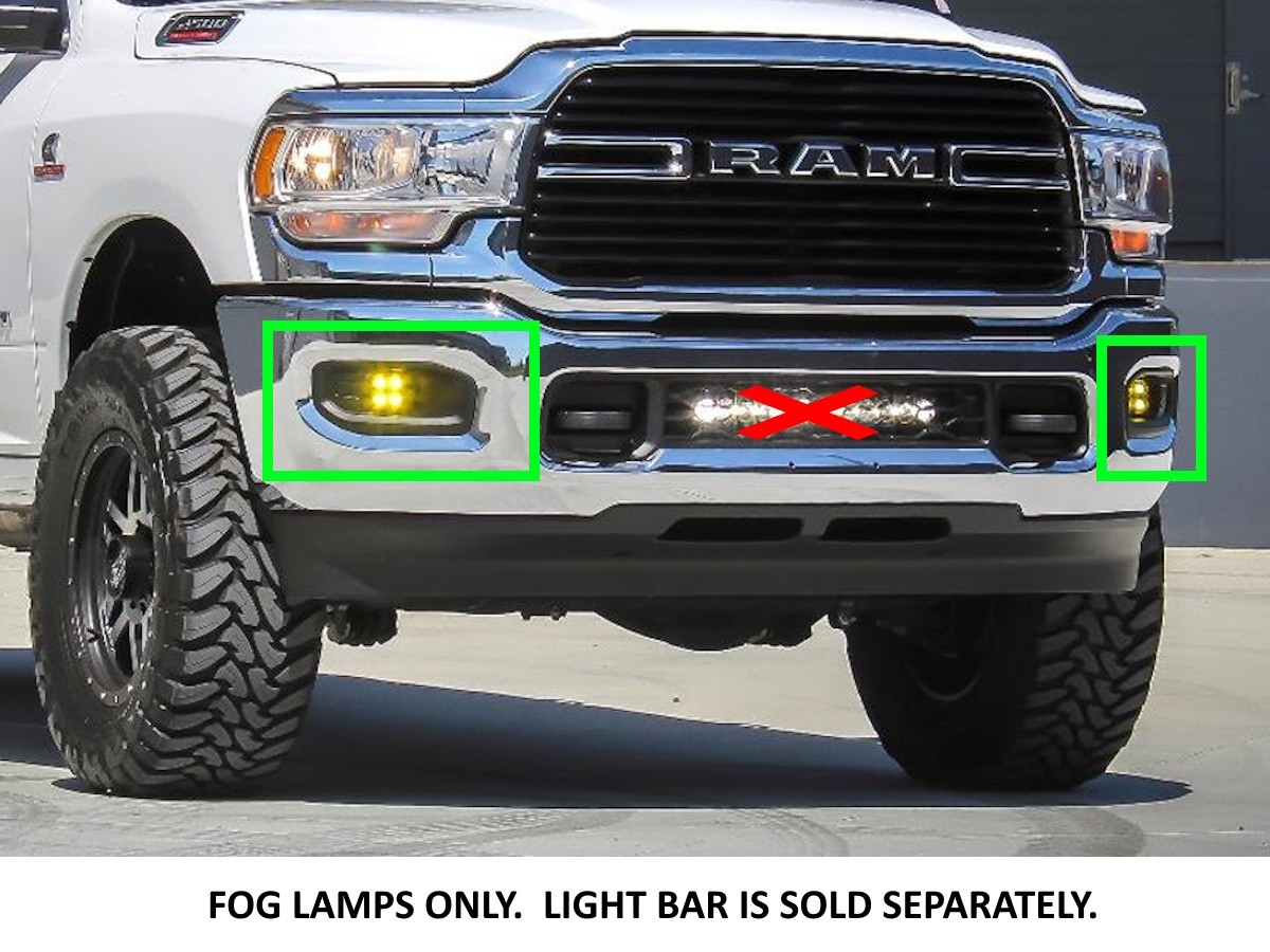 Mopar Squadron SAE Fog Pocket Lights Kit Of Two With Amber Lens For On And Off Road Use By Baja Designs