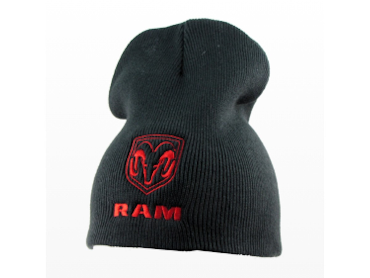 150-mopar-knit-beanie-hat-black-with-red-ram-logo-1.jpg Mopar Knit Beanie Hat Black With Red RAM Logo