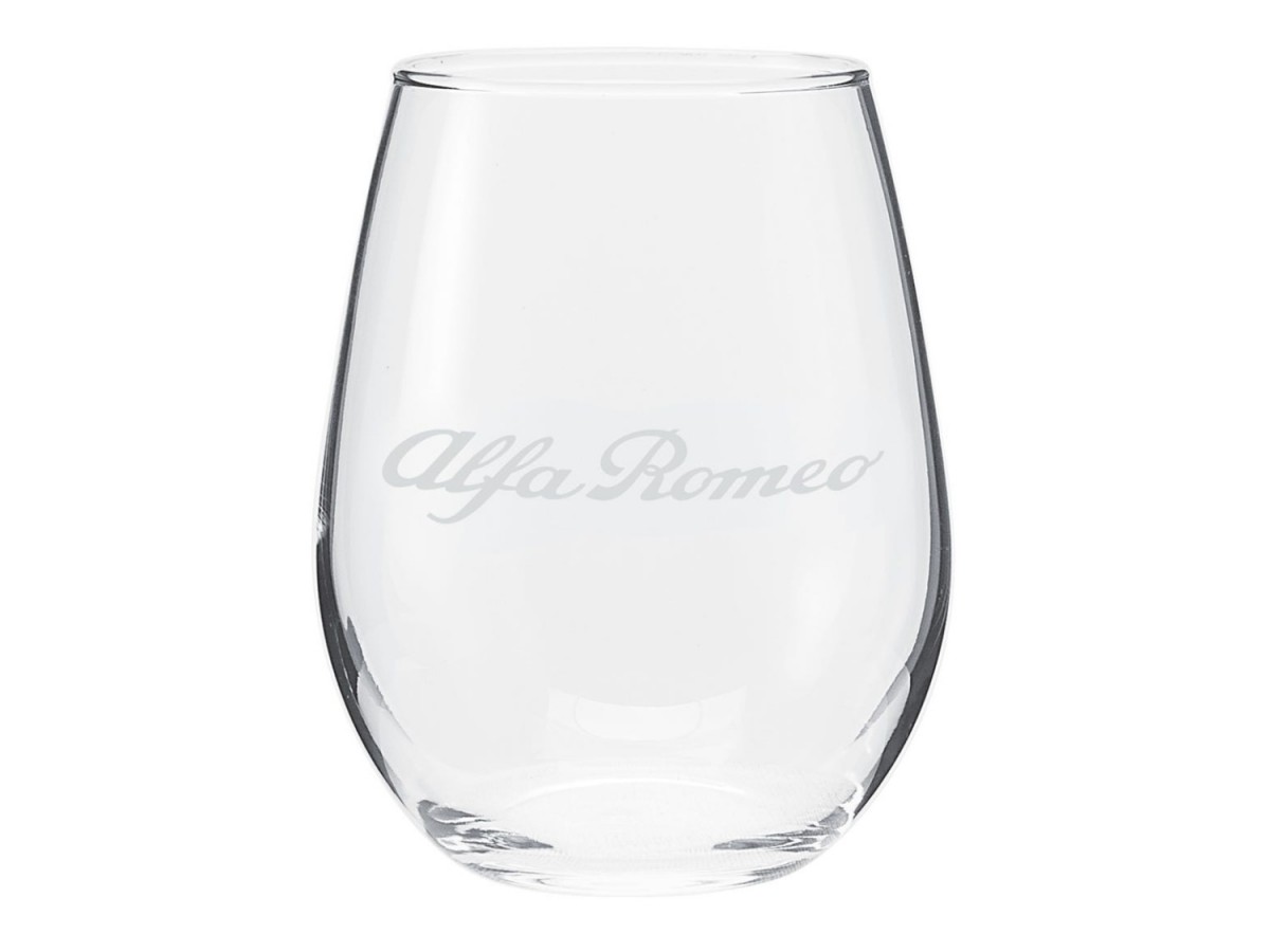 156-mopar-stemless-wine-glass-with-alfa-romeo-script-logo-1.jpg Mopar Stemless Wine Glass With Alfa Romeo Script Logo
