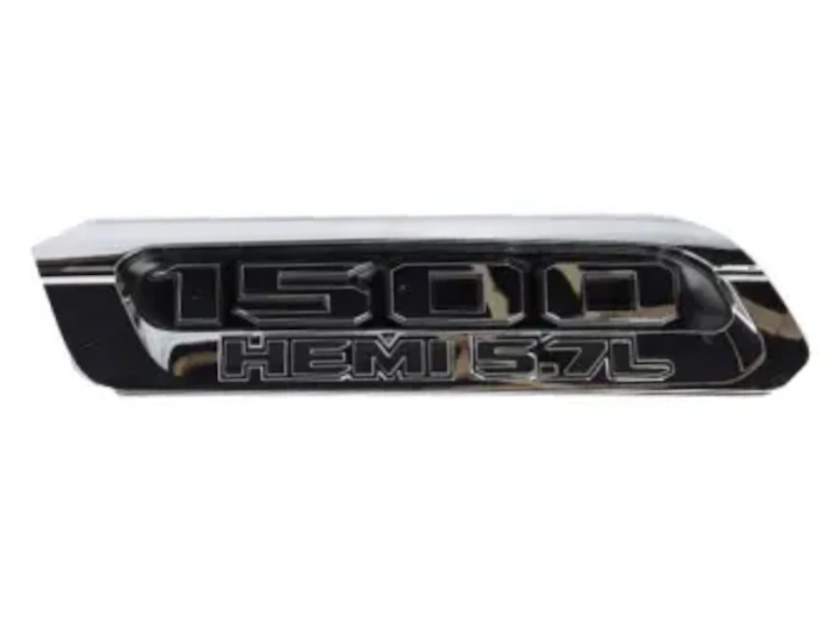 Mopar Emblem Blacked Out Hood Badge Left Side 1500 HEMI 5.7L